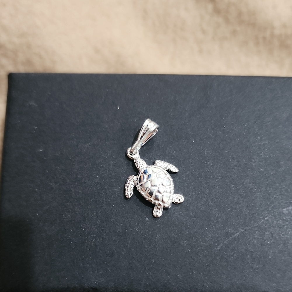 Charming Silver Turtle Charm - image 2